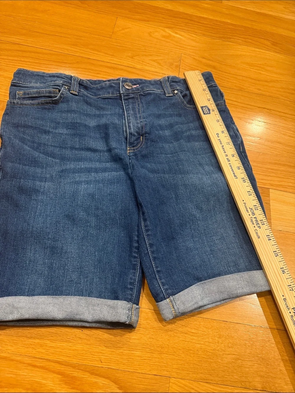 Lands’ End kids adjustable jean shorts size 14+.